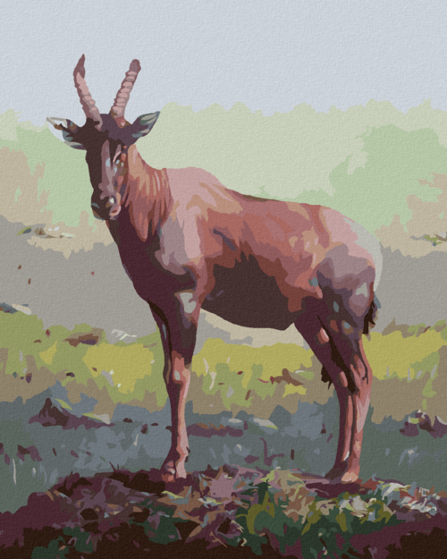 Zuty - Paint by Numbers - ANTELOPE IN THE GRASS (D. RUSTY RUST), 40x50