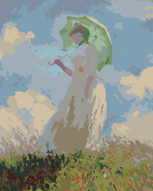 Paint by Numbers - WOMAN WITH PARASOL FACING LEFT (CLAUDE MONET)