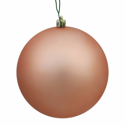 Rose Gold Matte UV Drilled Ball Ornament, 3 in. - 12 per Bag