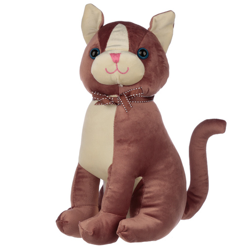 Interior Door Stop - Brown Cat with Ribbon