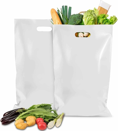 Pack of 1000 Die Cut Handle Merchandise Bags 12 x 3 x 20. White