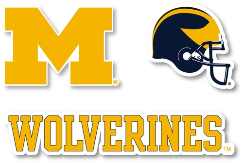 R & R Imports STC3P-C-MIC20 Michigan Wolverines Vinyl Decal Sticker&#4