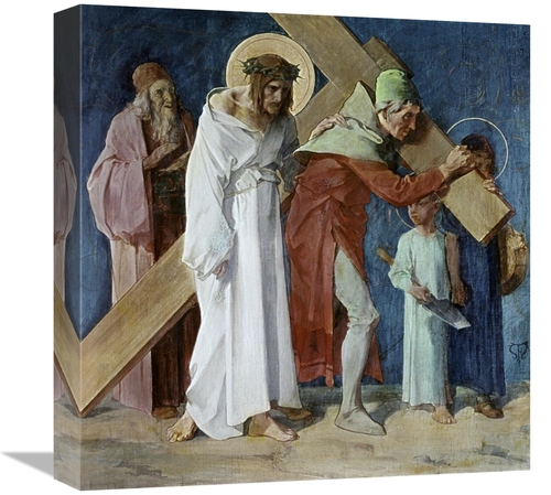 Global Gallery GCS-277551-16-142 16 in. Simon of Cyrene Helps Jesus&#4