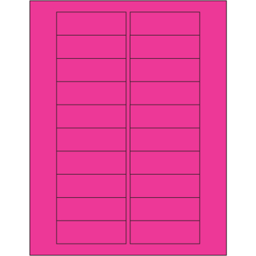 Tape Logic LL174PK 3 x 1 in. Fluorescent Pink Rectangle Laser Labels -