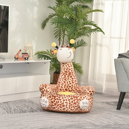 Qaba Giraffe Shaped Kid Sofa Armchair Stick Horse Child Chair w/