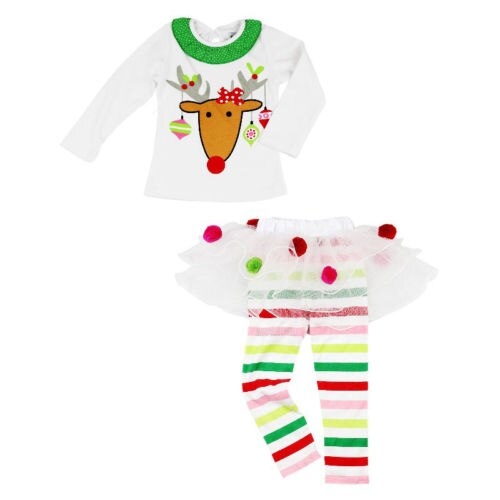 Christmas Kids Baby Girls Xmas Tops Tutu