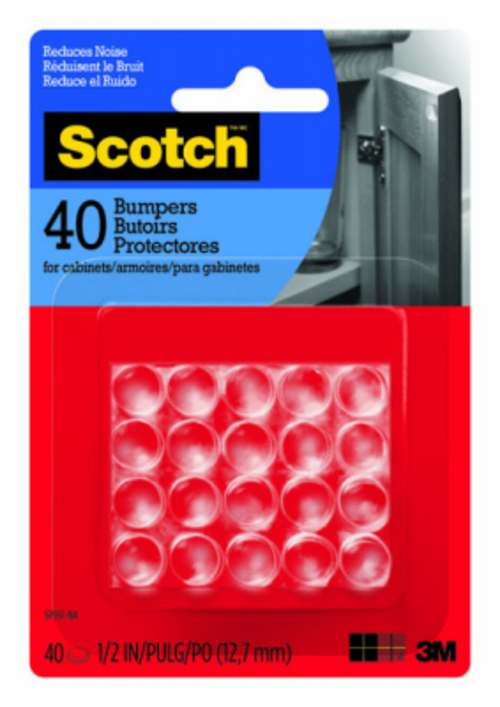 3M 236661 0.5 in. Clear Round Bumpers - 40 Count