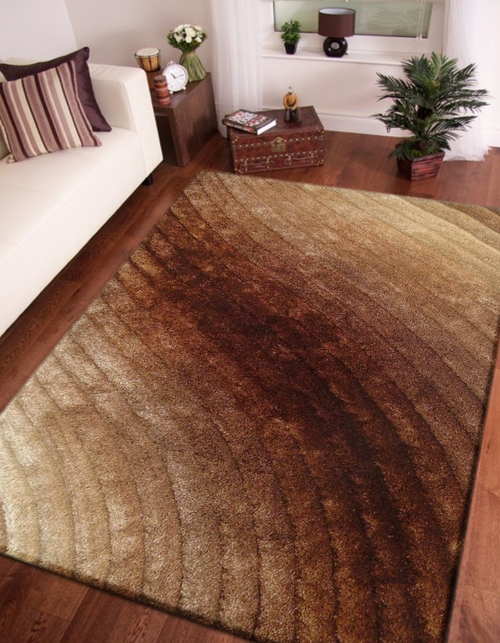 Amazing Rugs 3D303BR-57 5 x 7 ft. 3D Shaggy Terra Brown Hand Tufted Ar