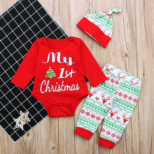 Hot Sale Christmas 3PCS Cute Baby Boys Girls Xmas