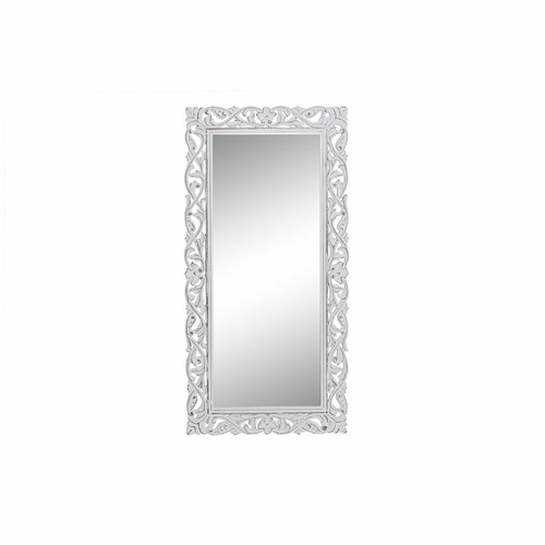 Wall mirror DKD Home Decor Crystal MDF White Mango wood (61 x 122 x