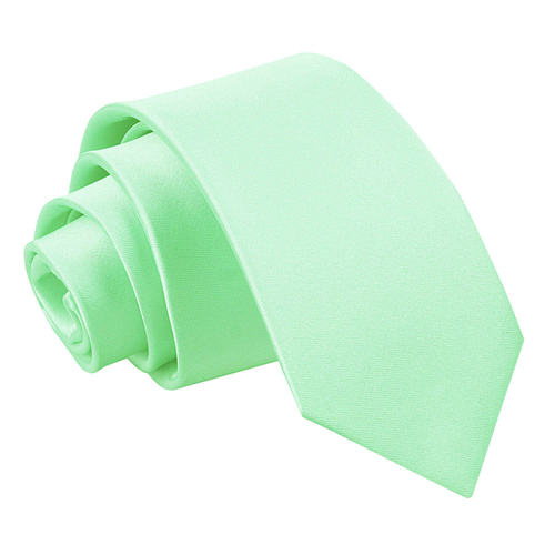 Plain Satin Classic Tie - Boys - Mint Green