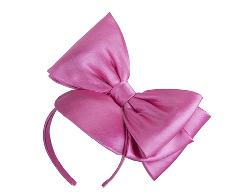 Fuchsia fascinator with big bow