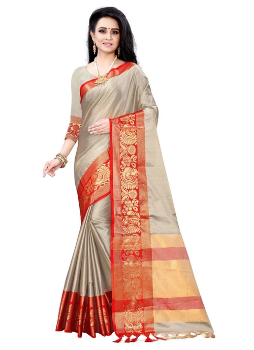 Generic Women's Cotton Silk Saree (Multi Color ,