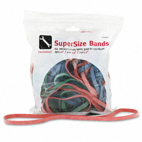 Alliance 08997 SuperSize Rubber Bands- Red/Blue/Green- 1/4" w