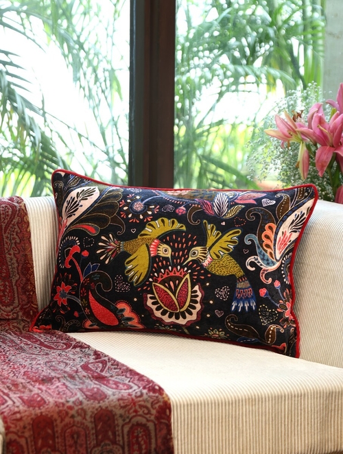 Multicolour Cotton Printed Cushion Cover (Size 16 x 24 Inch)