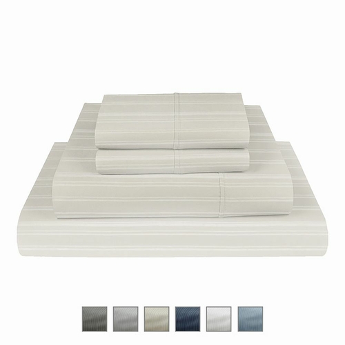 Fisher West New York 810018902384 Twin Size Stripe Cotton Rich Bed She