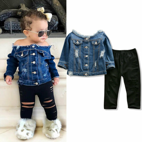 Infant Baby Girl Clothes Sets 1 6Y Denim Off