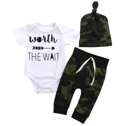 Worth The Wait Newborn Babies letter Clothing Set