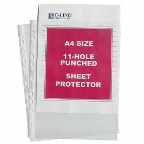 C-Line Products 08037 A4 Size Standard Weight Polypropylene Sheet Prot