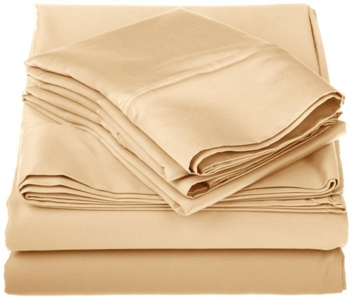 Egyptian Cotton 1000 Thread Count Solid Sheet Set  Full-Gold