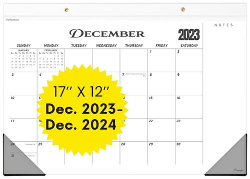 Desk Calendar 2024 17x12 Wall Calendar      Thick Paper & Notes