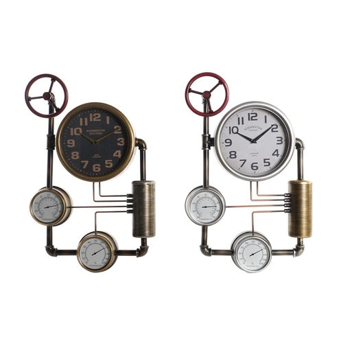 Wall Clock DKD Home Decor Valves 37,5 x 11 x 59 cm Crystal Iron (2