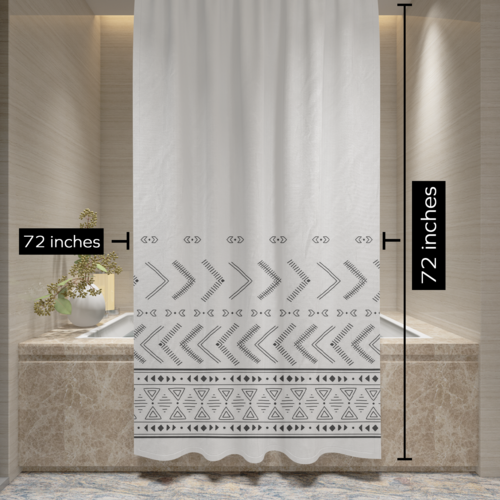 BLC - Warli Print - Polycotton - Modern Washable Fabric Shower Curtain