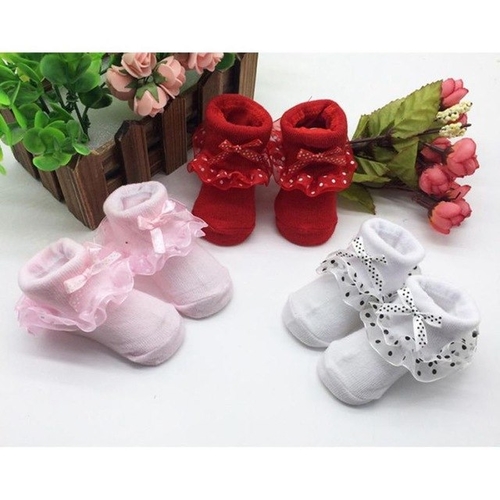 1 Pair Floral Socks for 0-6months Combed Cute