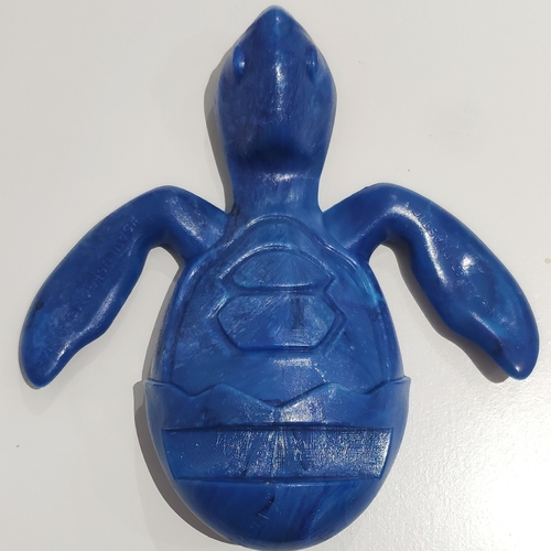 DARK BLUE Sea Turtle Holder made of trash plastic botlle lids