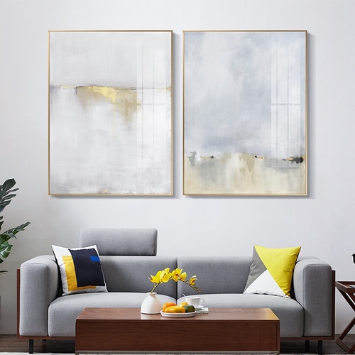 Abstract White light gold Canvas Painting Posters