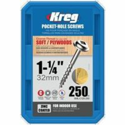 Kreg Tool 0143719 Screw No. 8 Coarse 1.25 250 Count