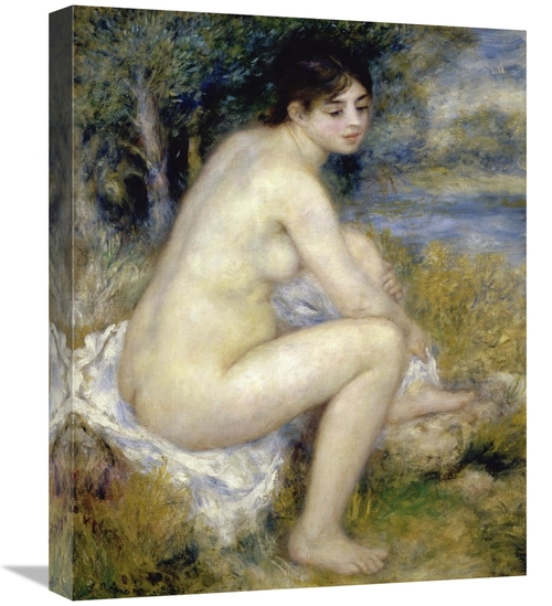 Global Gallery GCS-279659-22-142 22 in. Nude Woman Seated in A Landsca