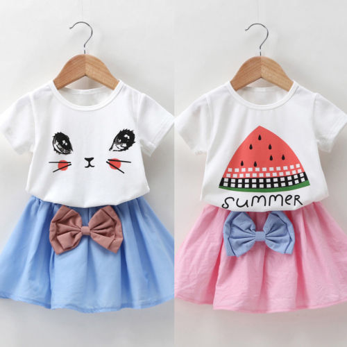 Cute Toddler Kid Baby Girl Short Sleeve Top Mini