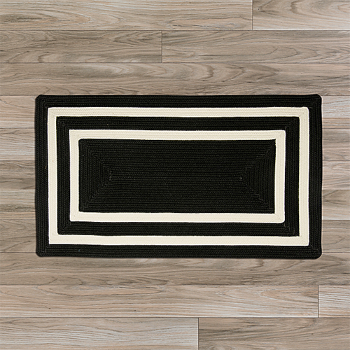 Colonial Mills Rug PY21R024X048R 2 x 4 ft. La Playa Braided Rug Black