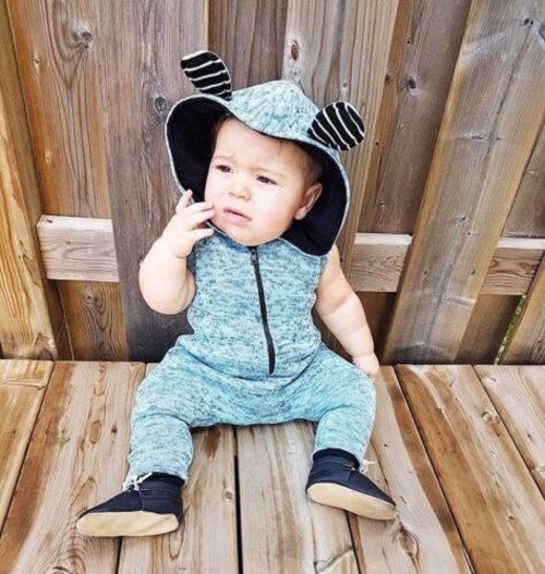 Cute Newborn Baby Boys Girls Ear Hooded Sleeveless
