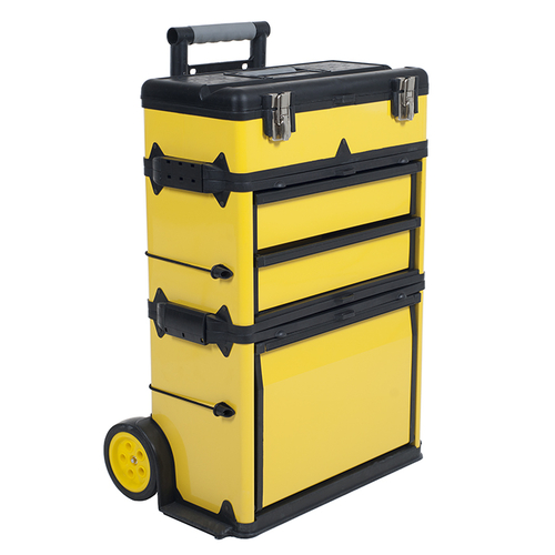 Stalwart 75-MJ2096 Mobile Stacking Portable Metal Trolley Tool Box Che