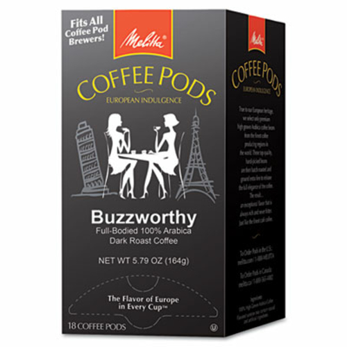 Melitta 75412 Coffee Pods- Buzzworthy - Dark Roast- 18 Pods-Box