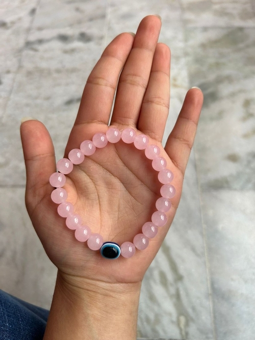 New trending bracelet With Evil Eye Charm quartz crystal clear