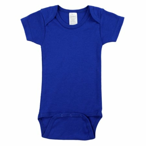 Bambini LS-0158 Interlock Short Sleeve Bodysuit, Blue - Newborn