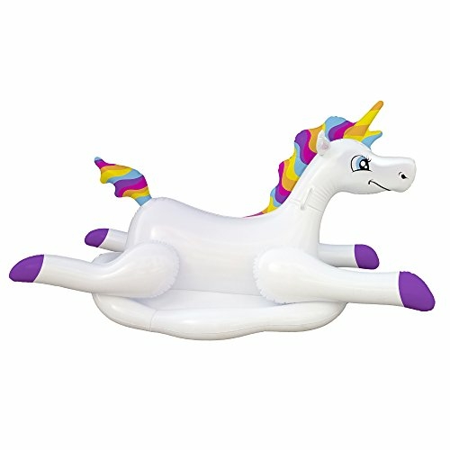 Cloud Rider Rainbow Unicorn Inflatable Ride-On Pool Float