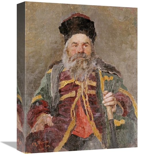 16 in. Portrait of a Cossack Nobleman Art Print - Ilia Efimovich Repin