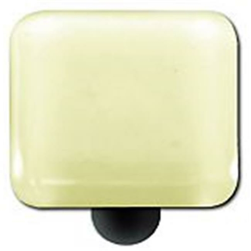 Hot Knobs HK1039-KB French Vanilla Square Glass Cabinet Knob - Black P