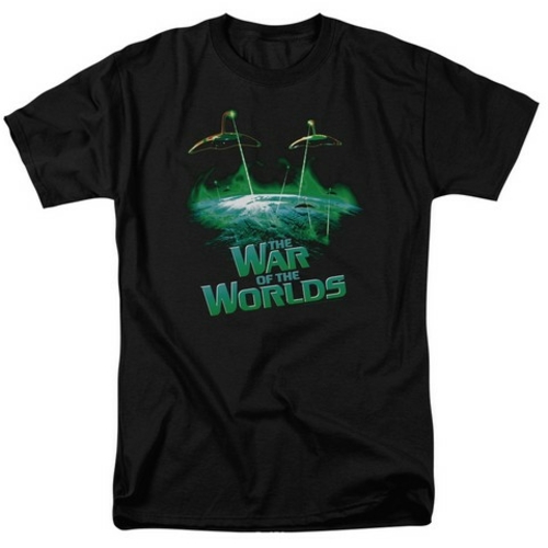 Trevco War Worlds-Global Attack Short Sleeve Adult 18-1 Tee, Black