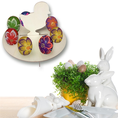 Urijk Happy Easter Home Bunny Egg Shelves Stand