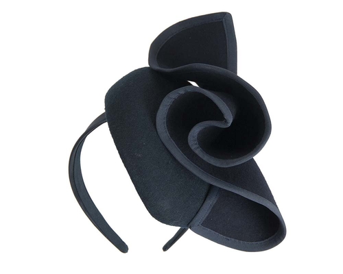 Navy felt winter racing pillbox fascinator