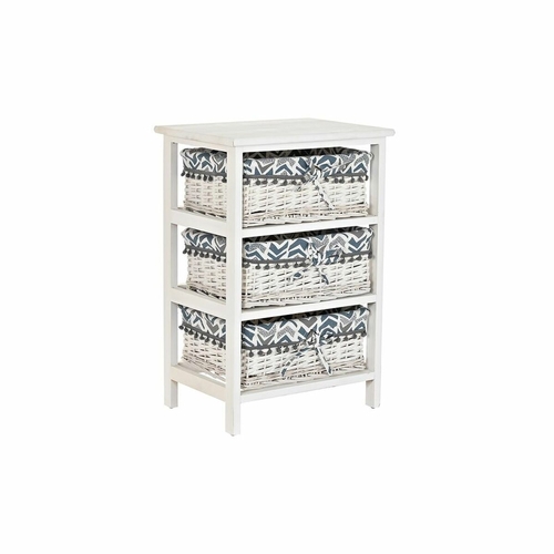 Chest of drawers DKD Home Decor Blue White wicker Paolownia wood 40 x