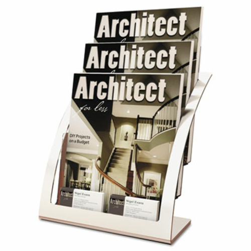 Deflect-O 693745 Three-Tier Magazine Holder- 11.25w x 6.94d x 13.31h- 