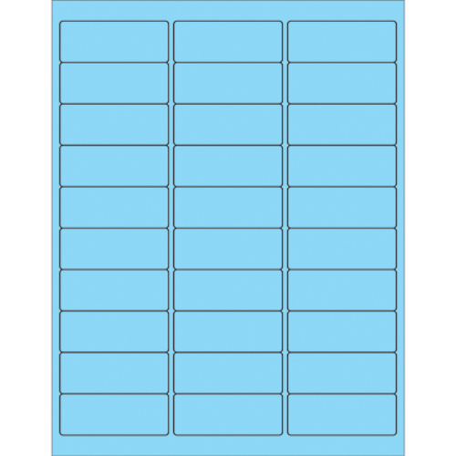 Box Partners LL173BE 2.63 x 1 in. Fluorescent Pastel Blue Rectangle La