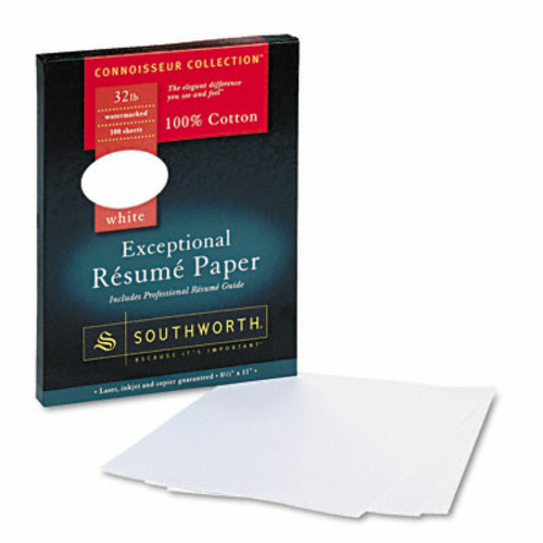 Southworth RD18CF 100% Cotton Rsum Paper- 32 lbs.- 8-1/2 x 11- Whi