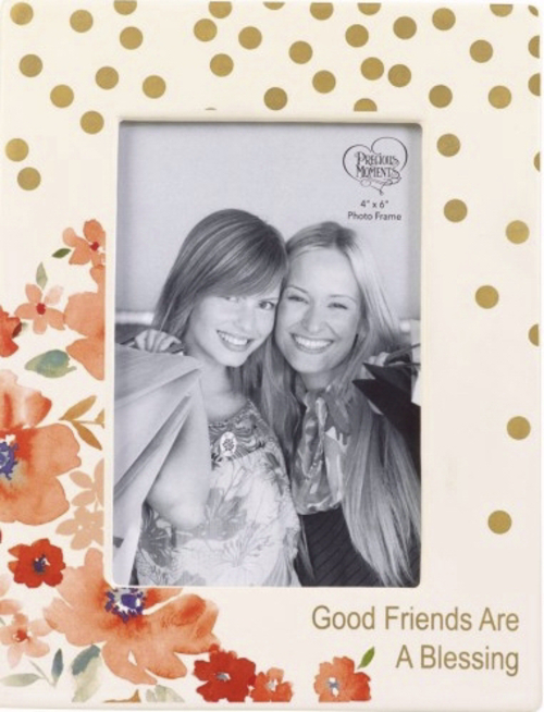 Precious Moments 144349 4 x 6 in. Good Friends are a Blessing & Floral